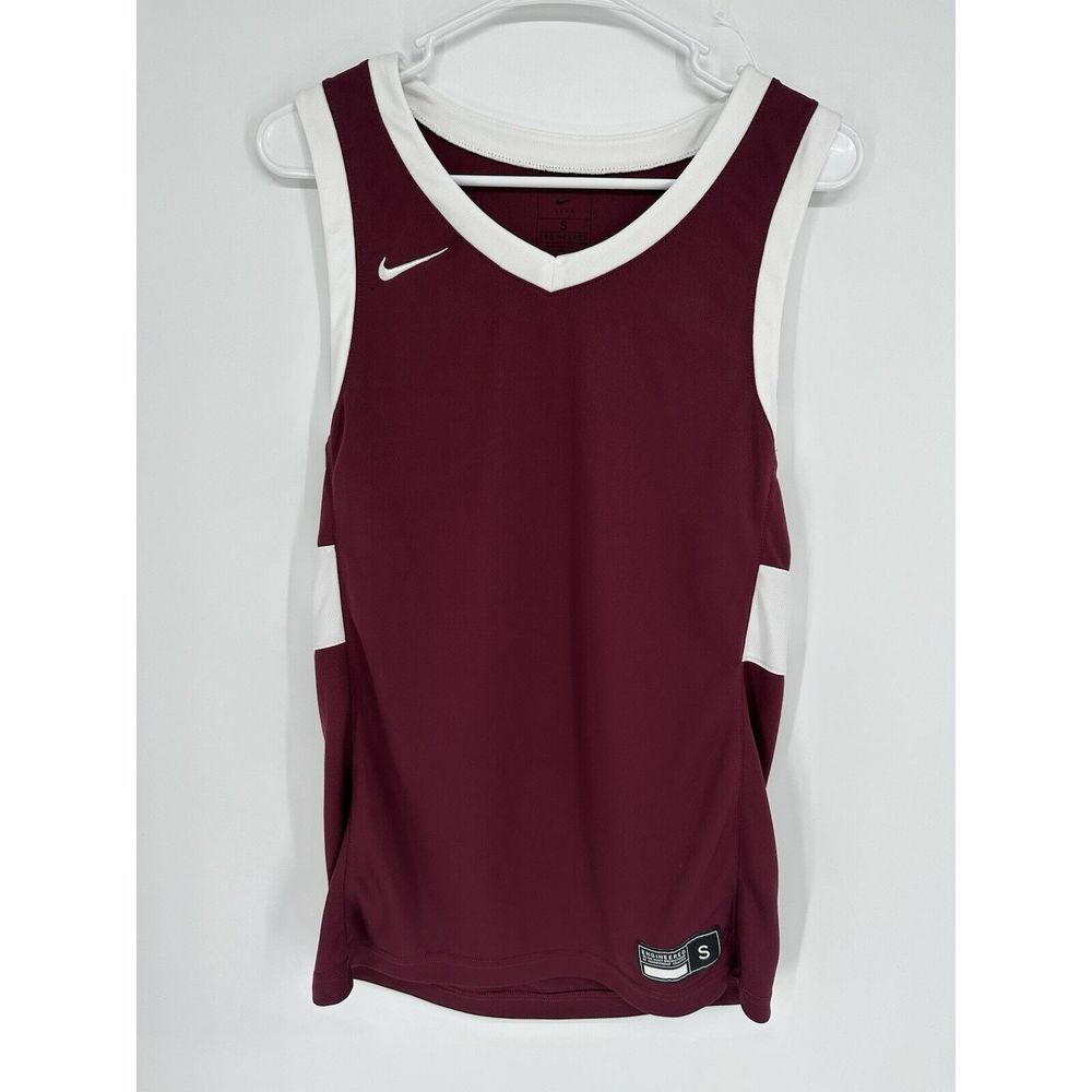 Nike Team Engineered Jersey Nike Dri Fit Size Small Maroon And White Tank